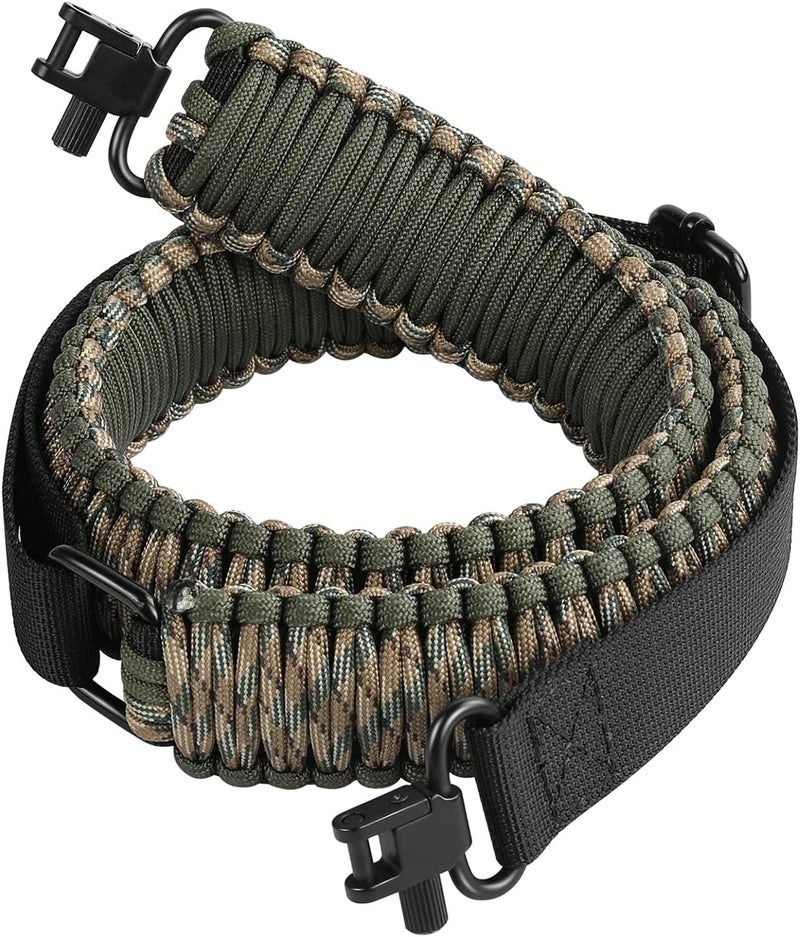 DDOUT 2 Point Rifle Sling, 550 Paracord Gun Sling for Rifle with Tri-Lock Swivels and Quick Adjustable Length Strap for Shooting, Hunting and Range - Image 1